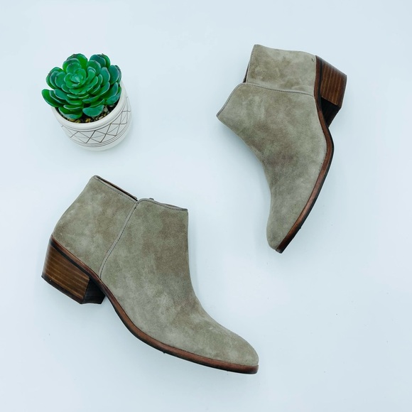 Sam Edelman Brown Tan Leather Suede Ankle Booties - Picture 1 of 9